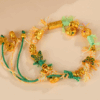 Golden color sand gold multi-treasure winding Tibetan style colored rope bracelet niche light luxury design ancient method braided bracelet