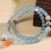 Crystal aquamarine double circle bracelet ice transparent fresh fashion original new style bracelet