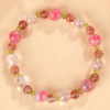 Rose stone pink crystal bracelet fresh and sweet peach rose pink love original bracelet