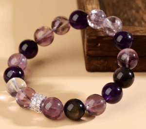 Silver Obsidian Amethyst Duobao Bracelet Fashion Original Nine Purple Fire New Chinese Style Bracelet