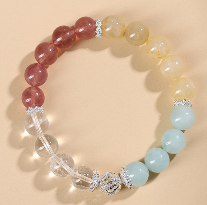 Crystal multi-treasure aquamarine strawberry crystal yellow hair crystal bracelet original fashion bracelet jewelry