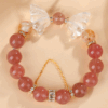 Strawberry crystal white crystal carved angel wings bracelet original atmospheric bracelet network hot sale