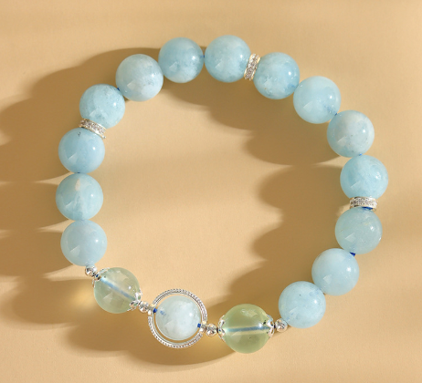 Crystal aquamarine grape stone bracelet fresh fashion niche simple design bracelet jewelry