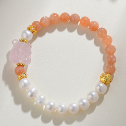 Pearl sunstone rose quartz nine-tailed fox bracelet small fresh fashion bracelet original hot jewelry
