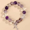 Amethyst, amethyst crystal, white crystal bracelet, fresh and fashionable bowknot new bracelet jewelry