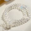 White crystal aquamarine white agate double circle bracelet original new style bracelet jewelry