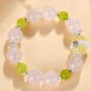 Rose Quartz Green Crystal Bear Bracelet Original Large Particles Hot Sale Peach Pink Love Bracelet Jewelry