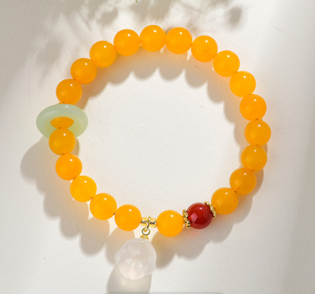 Yellow agate cute cat claw original running ring bracelet new Chinese style fashion ladies bracelet
