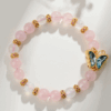 Crystal Rose Quartz Blue Moonlight Butterfly Bracelet Sweet Fashion Original Women's Bracelet Love Gift