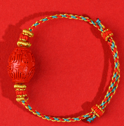 High content cinnabar imperial red sand blessing drum beads diy hand-woven bracelet color hand rope