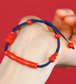 Cinnabar Emperor Red Sand Original Rising DIY Hand-woven Bracelet Retro Bracelet