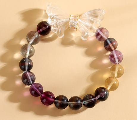 Colorful Fluorite White Crystal Butterfly Wing Bracelet Fashion Original Ladies New Bracelet Jewelry Gift