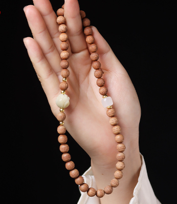 Sandalwood Lotus Shape Bracelet DIY Single Circle Six Words Mantra Double Circle Bracelet Buddhist Beads Wenwan Wholesale Hand Jewelry