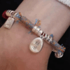 Peace and joy bell transfer braided red rope female niche retro exquisite high-end silver bracelet gift