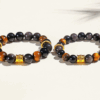 Wukong men's bracelet, silver obsidian couple bracelet, cultural and artistic national trend Buddhist beads