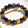 Wukong men's bracelet, silver obsidian couple bracelet, cultural and artistic national trend Buddhist beads