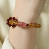 Rich Citrine Fortune Strawberry Crystal Pixiu Good Luck Bracelet for Men and Women Light Luxury Niche Single Loop Bracelet