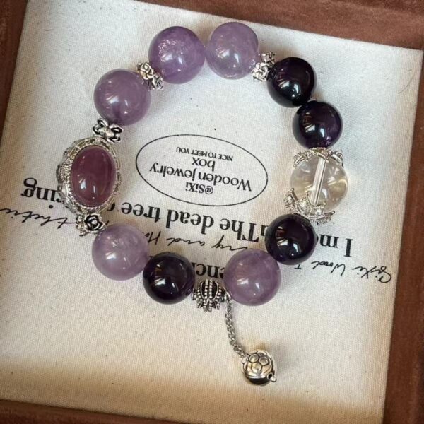 Five Elements Fire Supplement | Pure natural amethyst bracelet lavender 520 to attract wealth and ensure safety and fortune