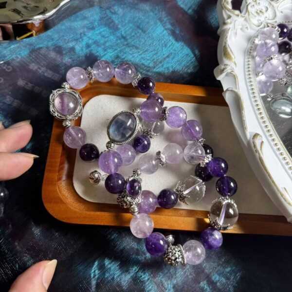 Five Elements Fire Supplement | Pure natural amethyst bracelet lavender 520 to attract wealth and ensure safety and fortune