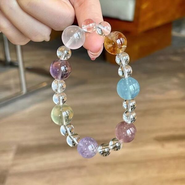 Natural crystal bracelet amethyst bracelet female high-end simple design white crystal bracelet