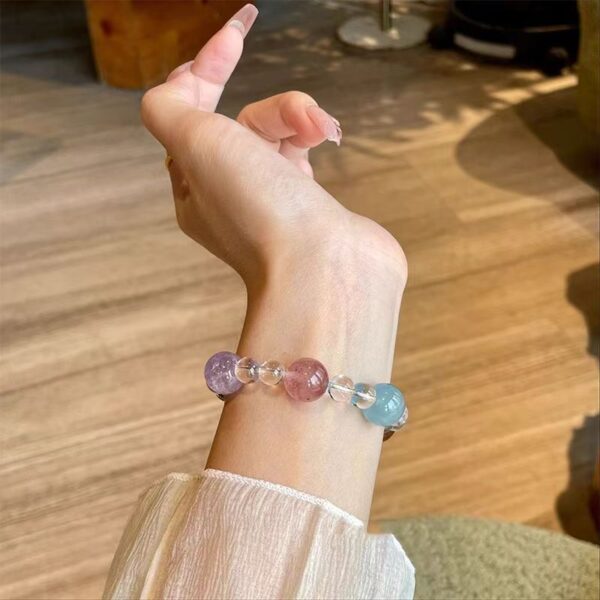Natural crystal bracelet amethyst bracelet female high-end simple design white crystal bracelet