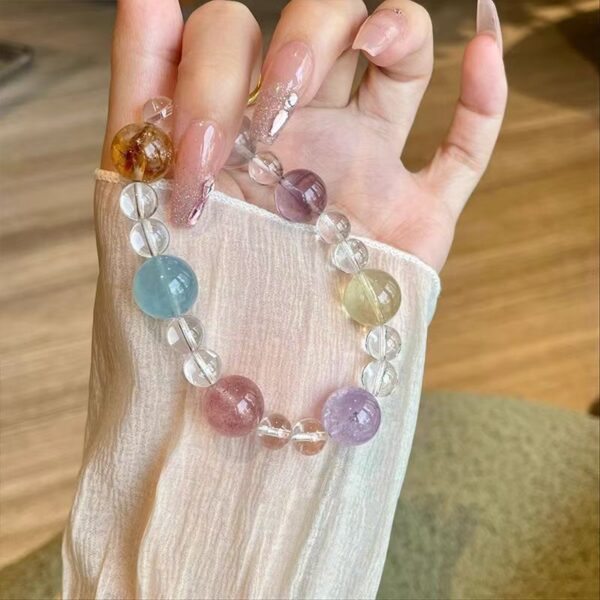 Natural crystal bracelet amethyst bracelet female high-end simple design white crystal bracelet