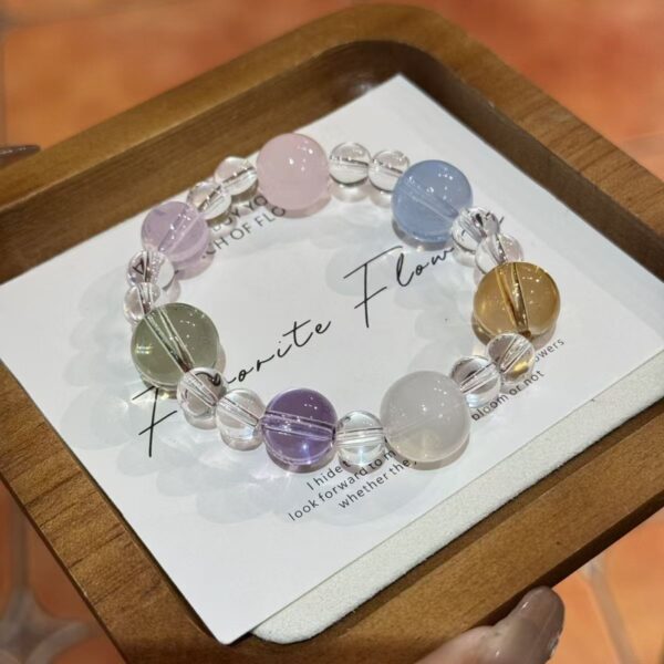 Natural crystal bracelet amethyst bracelet female high-end simple design white crystal bracelet