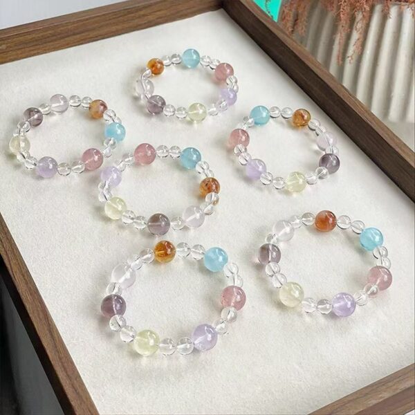 Natural crystal bracelet amethyst bracelet female high-end simple design white crystal bracelet
