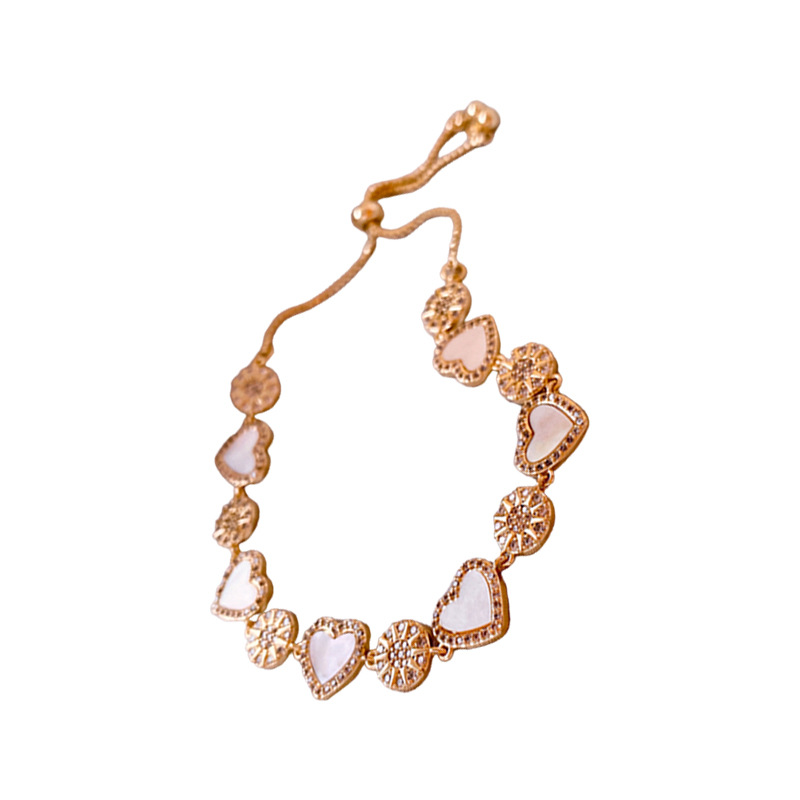 Romantic rose gold zircon bracelet ins style sunflower love bracelet sweet accessories new product