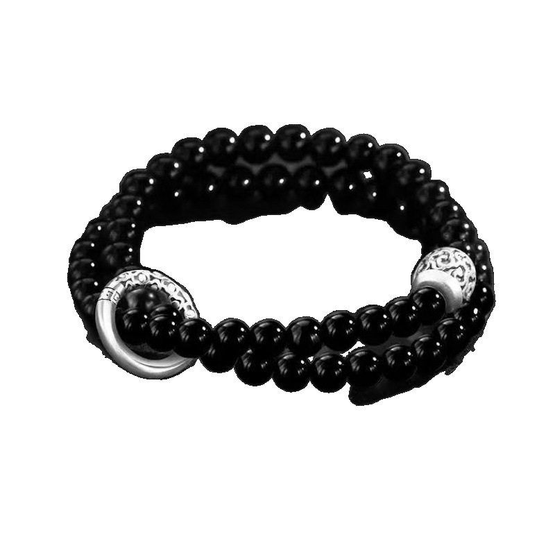 Obsidian stacking bracelet Chinese style bracelet couple bracelet string