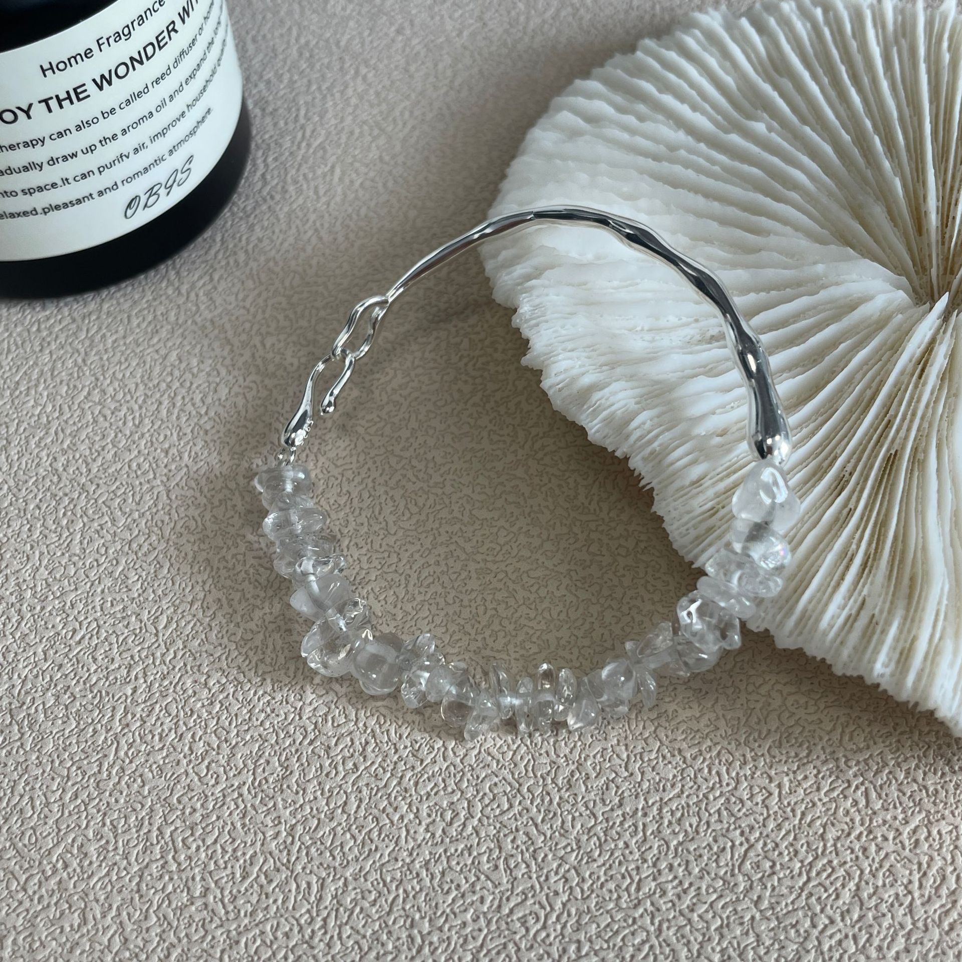Design white crystal bracelet fashion simple INS style texture bracelet