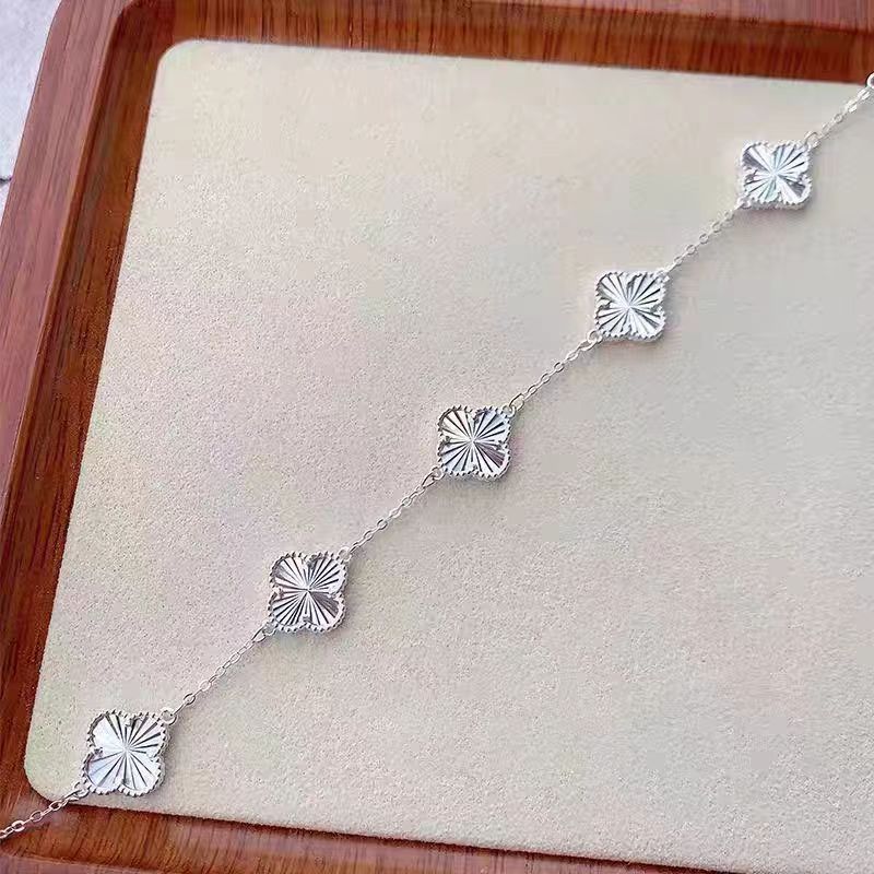 Five-flower four-leaf clover bracelet light luxury high-end girls pure silver temperament holiday gift