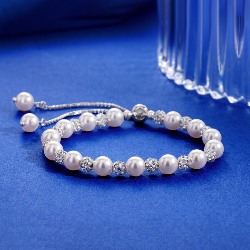 Sterling silver pearl star bracelet female niche exquisite retro elegant cross-border hot selling pull bracelet