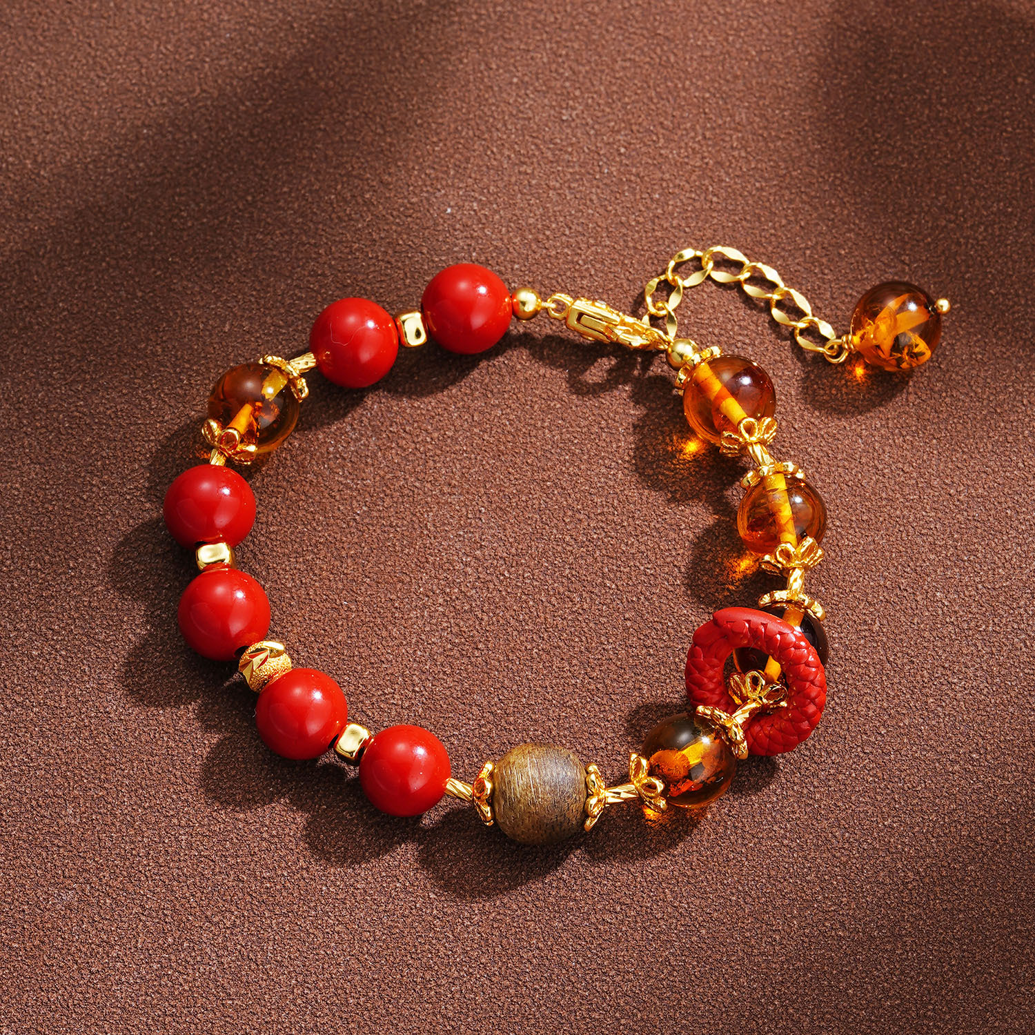 Cinnabar amber bracelet light luxury niche design bracelet