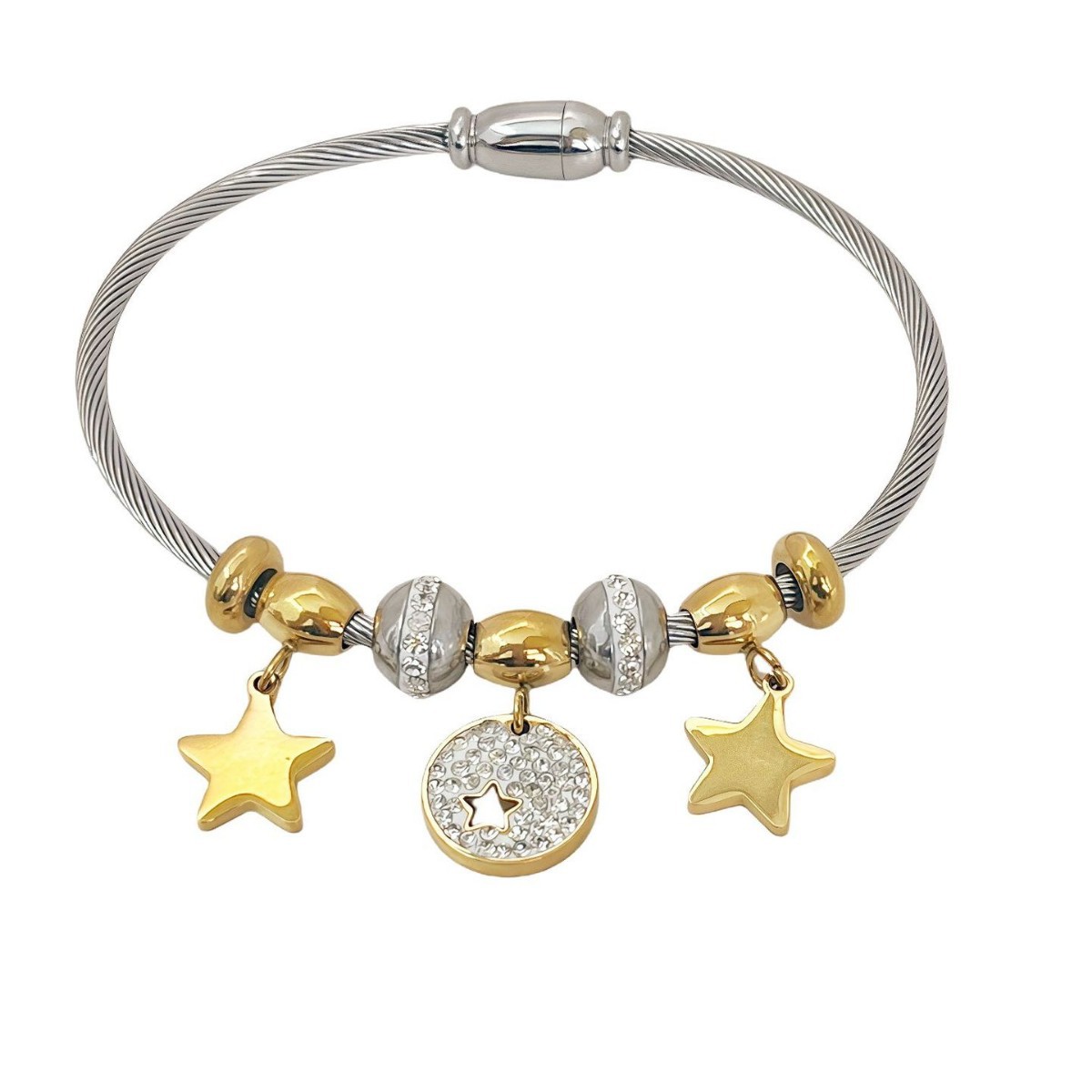 Star diamond pendant stainless steel 18K gold bracelet personality temperament fashion