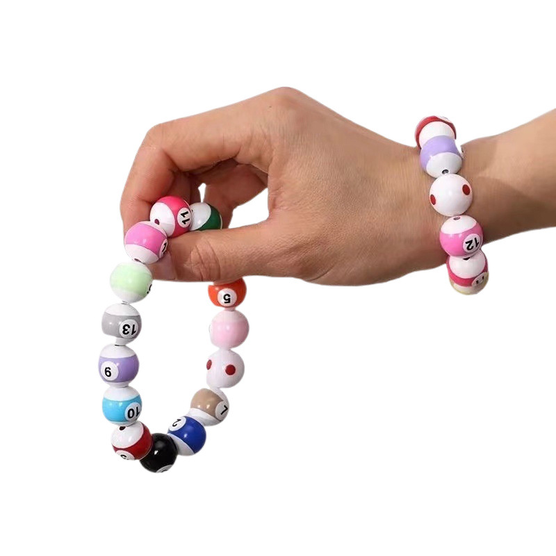Internet celebrity dopamine billiard bracelet, billiard string beads, finished accessories, eight or nine ball accessories