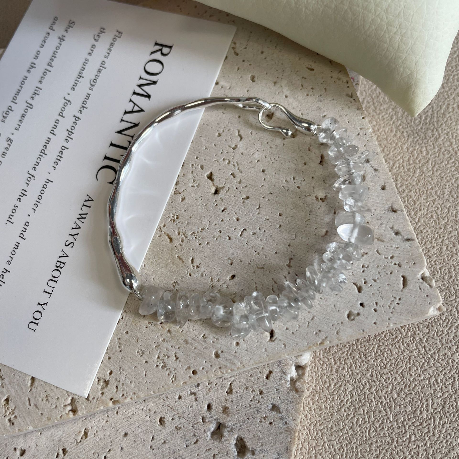 Design white crystal bracelet fashion simple INS style texture bracelet