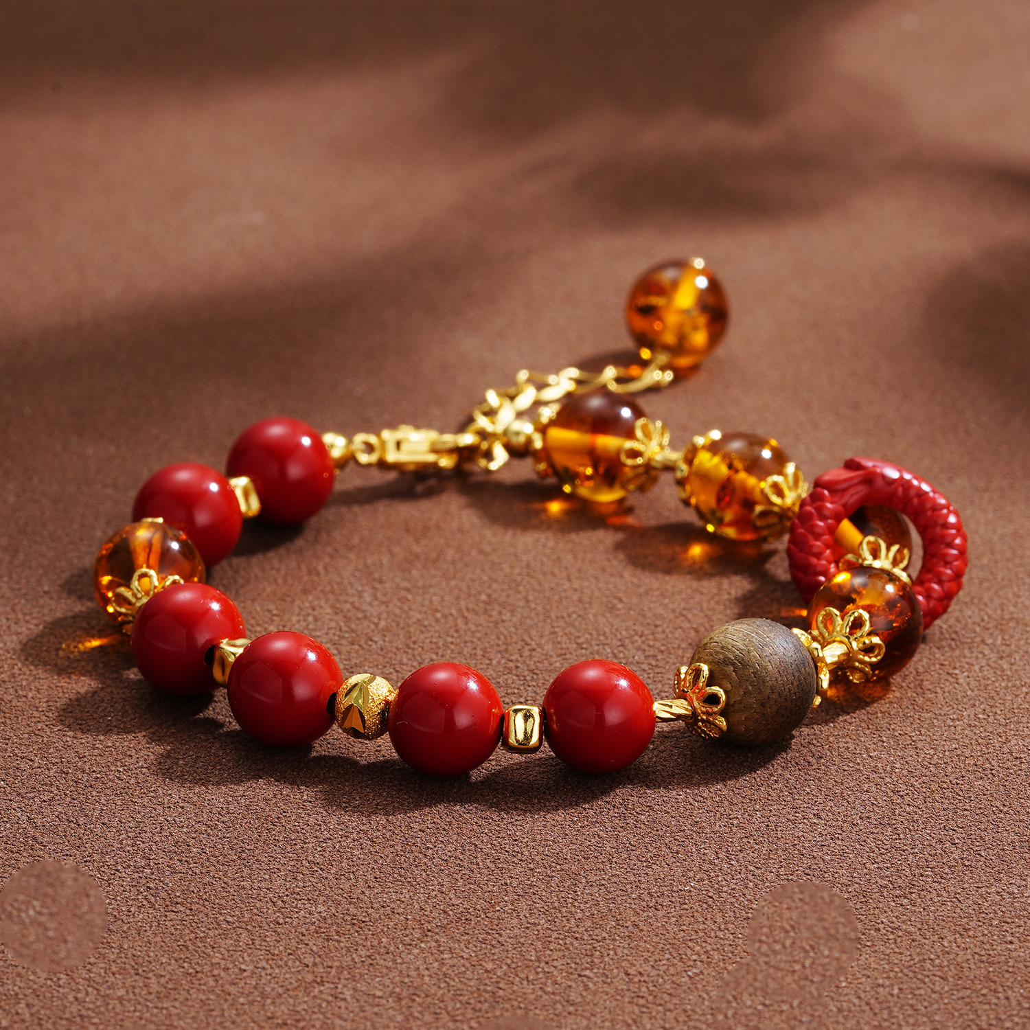 Cinnabar amber bracelet light luxury niche design bracelet
