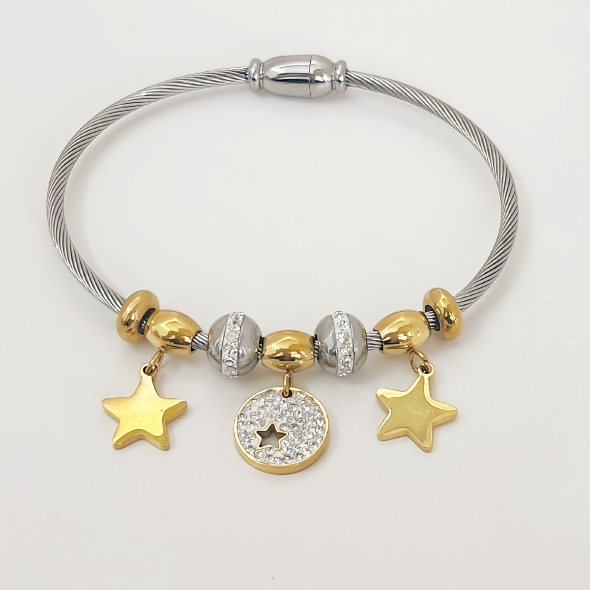 Star diamond pendant stainless steel 18K gold bracelet personality temperament fashion