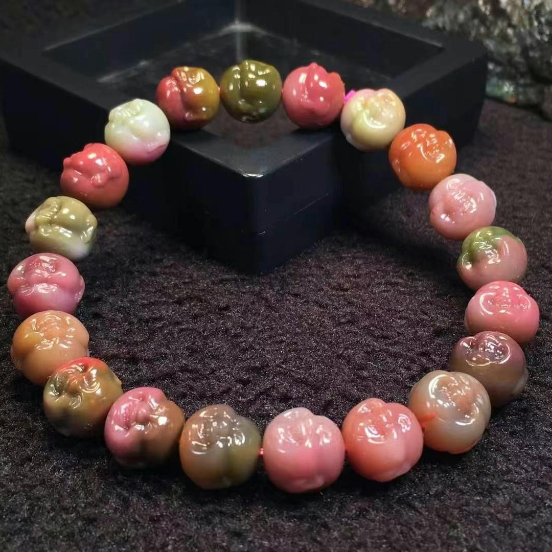 Laughing Buddha bracelet, full of color and flesh, clean and without impurities, colorful red