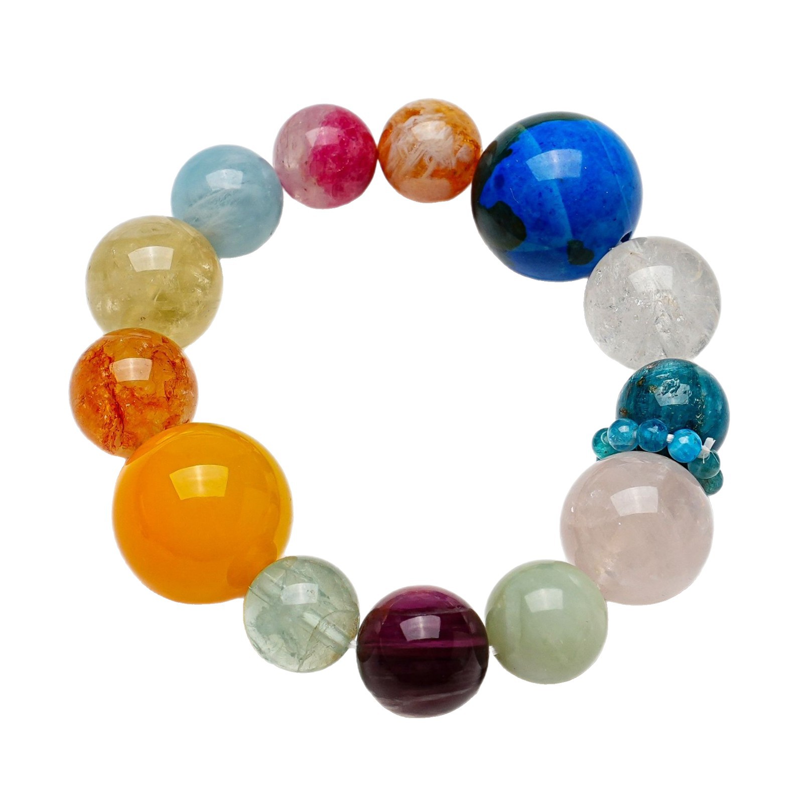 Ice pink white crystal bracelet for women Yellow tower crystal cherry blossom rain yellow glue flower purple lithium mica agate bracelet