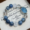 Natural aquamarine blue crystal white crystal white ghost bracelet large particles niche crystal beads