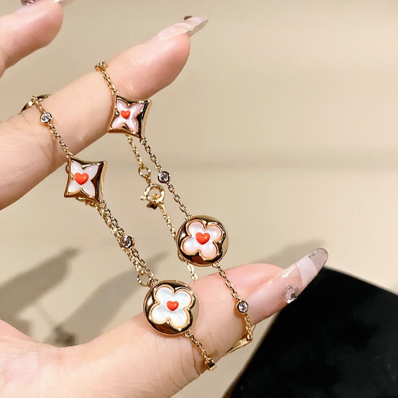Diamond-shaped round four-leaf clover four-flower five-flower bracelet new jewelry