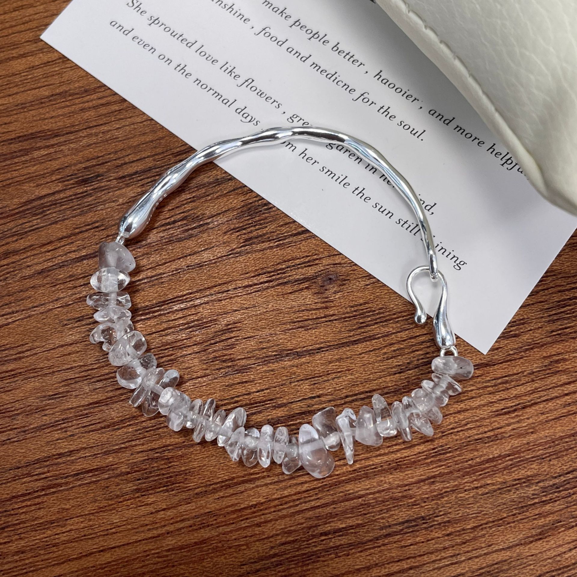 Design white crystal bracelet fashion simple INS style texture bracelet