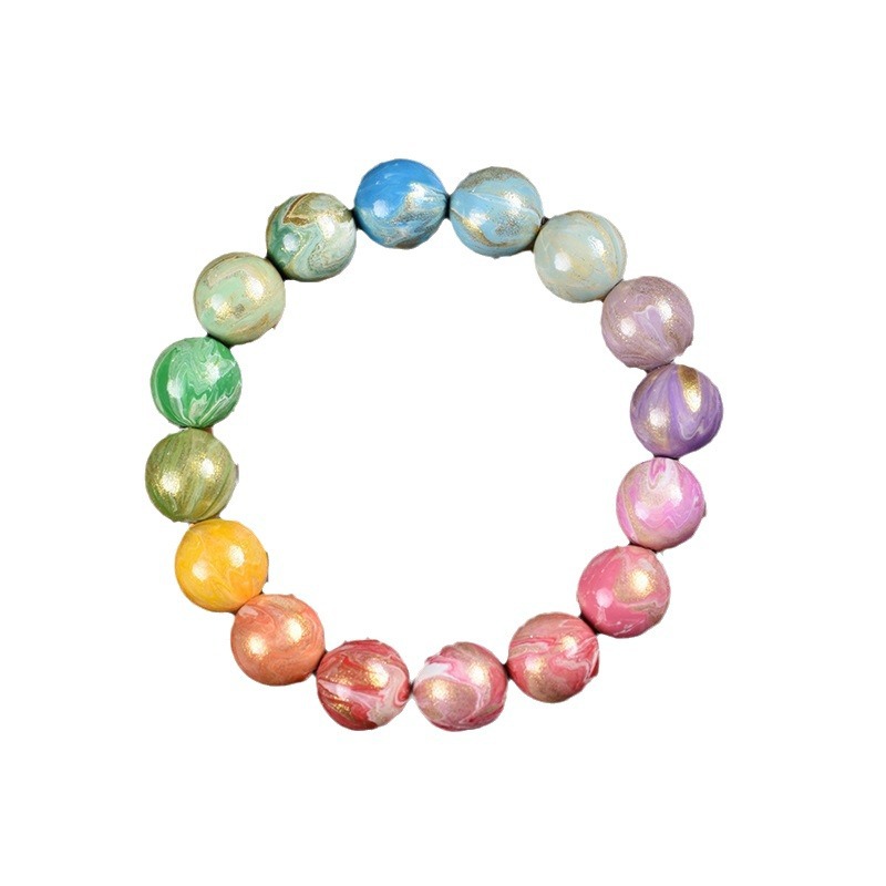 Large lacquer beads macaron gradient 12mm multi-treasure beads hand string Buddhist beads Wenwan Chinese style rosary