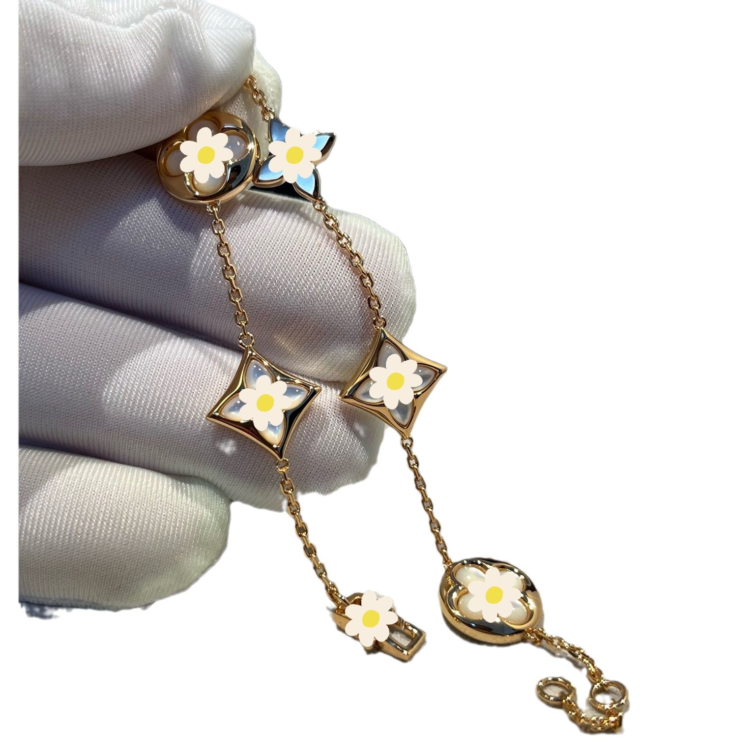 Gold Natural Mother-of-Pearl Bracelet