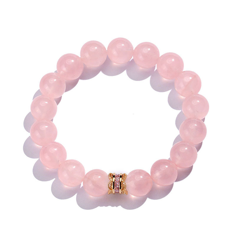 Rose Quartz Beaded Bracelet Women's Niche High-end Original Fashionable All-match Crystal Bracelet