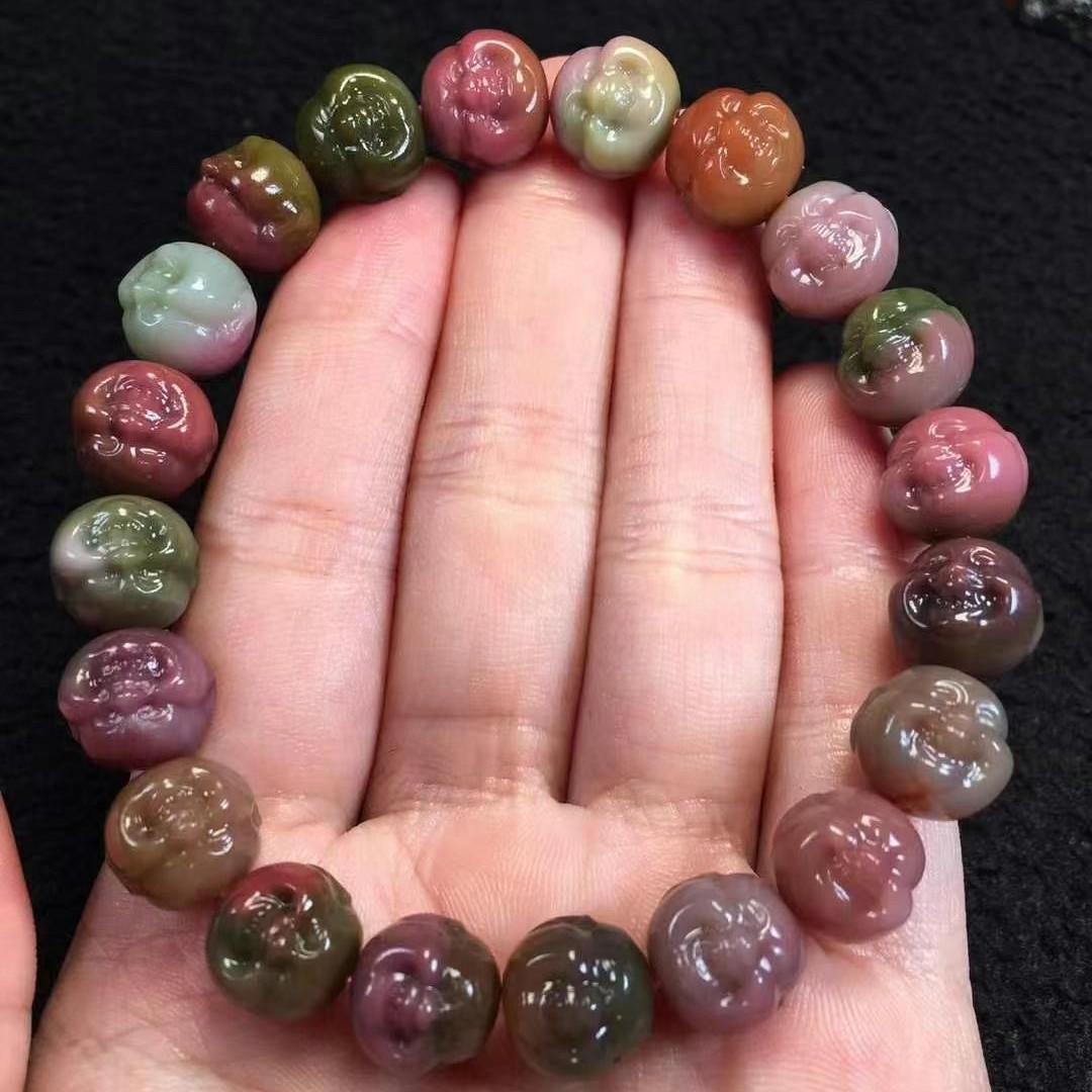 Laughing Buddha bracelet, full of color and flesh, clean and without impurities, colorful red