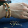 Passionfruit seed bracelet two circles high density straight grain cypress seed bracelet bodhi seed lotus