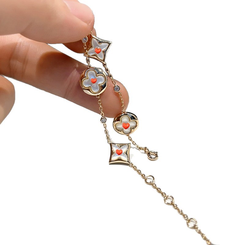 Diamond-shaped round four-leaf clover four-flower five-flower bracelet new jewelry